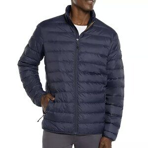 Eddie Bauer Men's Packable Down Jacket Water Repellent Navy Blue Large NWT